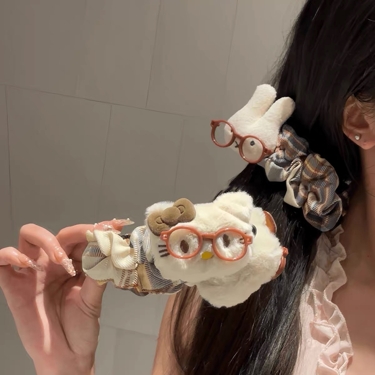 可爱米菲兔香蕉夹高马尾头饰显发量盘发夹波点大号发饰少女发卡女