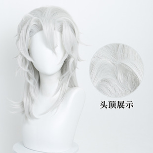 豆蔻 鬼灭之刃 宇髄天元cos音柱披发版打毛头顶动漫假发D802