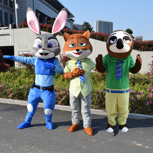 羊市长人穿玩偶服豹子警官cos服