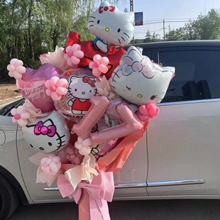 hellokitty气球花束超大diy材料包生日创意网红拍照抱抱手捧花束