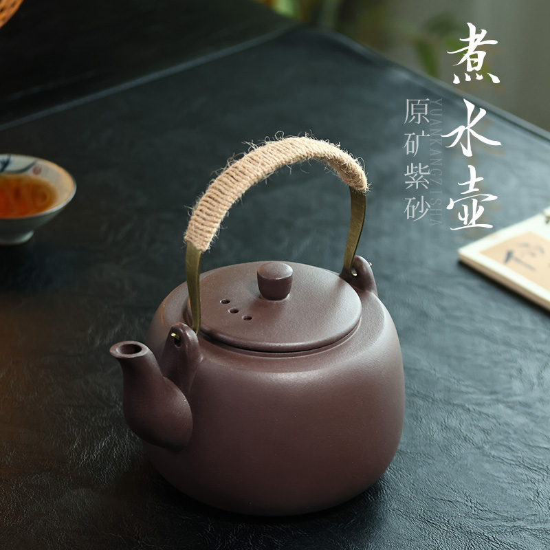 烧水壶原矿紫砂煮水茶壶电陶炉煮茶器手工大容量提梁紫砂壶煮茶壶
