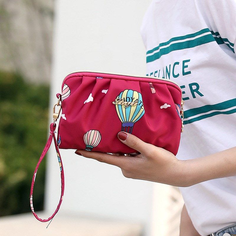 女士手拿包中长款牛津布褶皱钱包大容量多卡位印花零钱包休闲女包,箱包皮具/热销女包/男包,钱包,淘宝优惠券,粉丝福利购,淘宝优惠卷