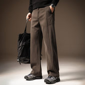 男百搭秋冬加绒宽松直筒运动休闲裤 高端美式 重磅针织卫裤 子男