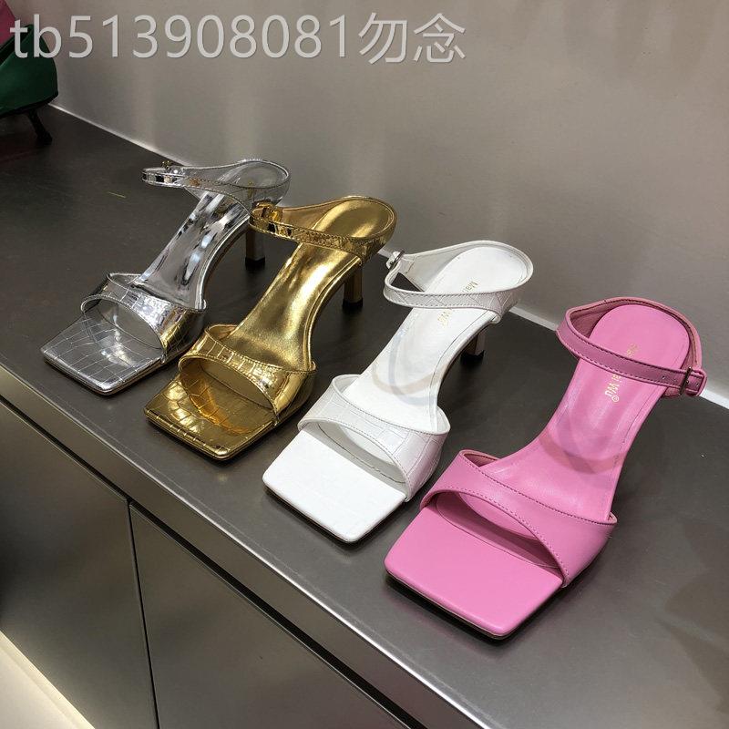 潮牌欧美高跟凉拖鞋女外穿2026新款夏季细跟方头露趾仙女百搭凉鞋