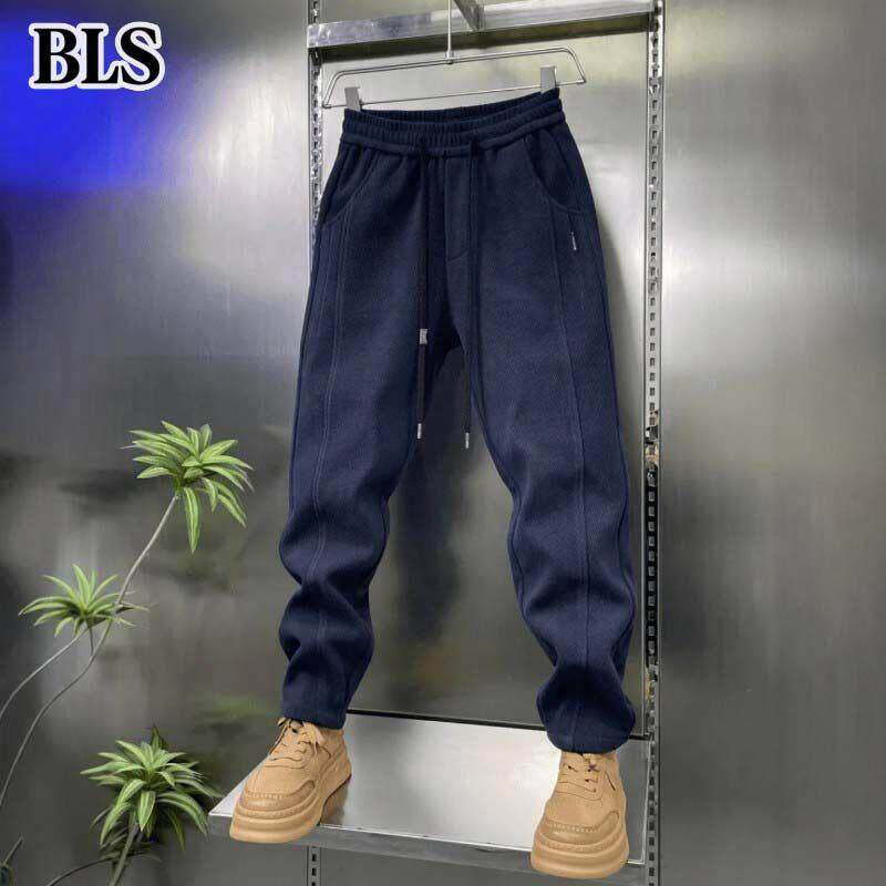 高端加绒直筒休闲裤男士秋冬2025新款加厚保暖运动卫裤男款长裤子