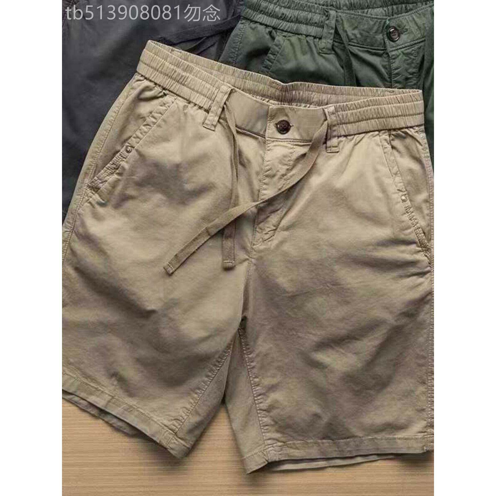 代购香港潮牌夏季美式复古工装短裤男宽松休闲直筒五分裤运动中裤
