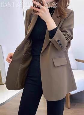 潮牌今年流行西装外套女2025春秋季高级炸街宽松休闲开叉西服上衣