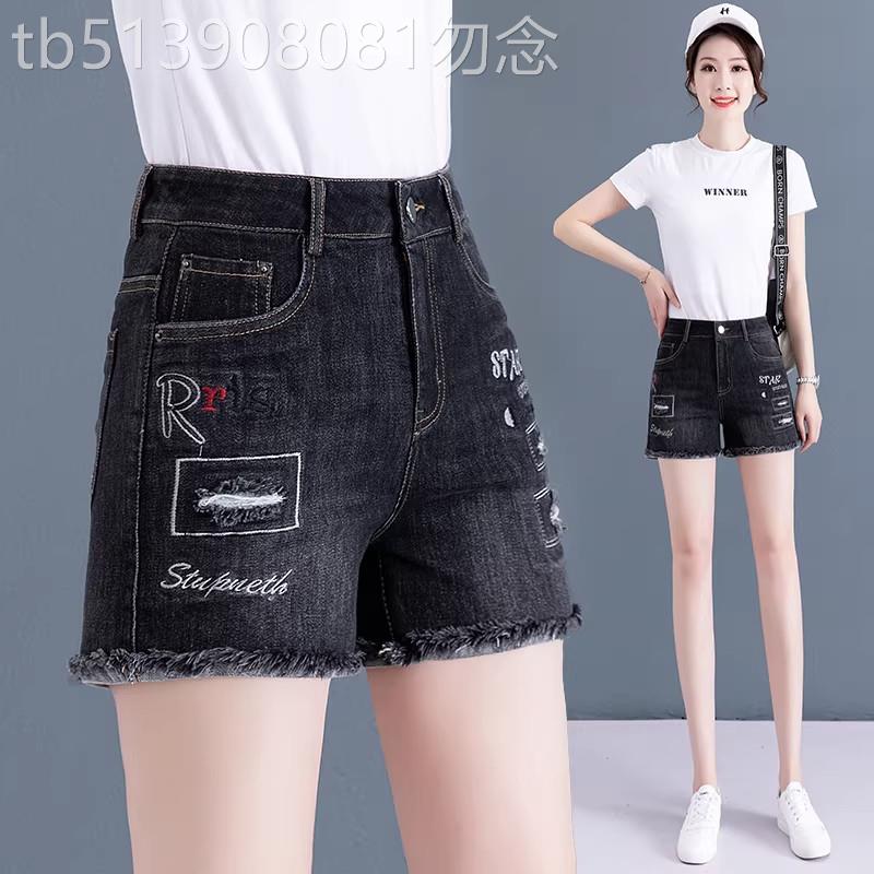 时尚破洞牛仔直筒短裤女2026年夏季新款高腰显瘦毛边百搭薄款裤子