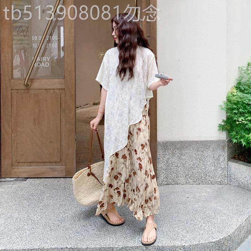 度假风白色蕾丝罩衫叠穿吊带裙套装女2026新款夏日绝美碎花洋装