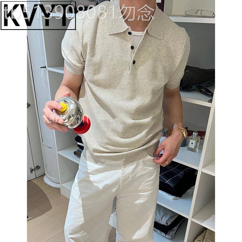 轻奢老钱风针织polo衫男士短袖T恤2026新款高端男装夏装半袖上衣