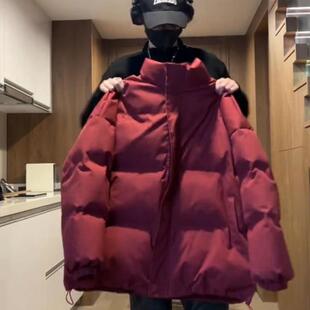 【香港·尊荣定制】酒红色嘉兴平湖羽绒服男款冬季加厚美式棉服