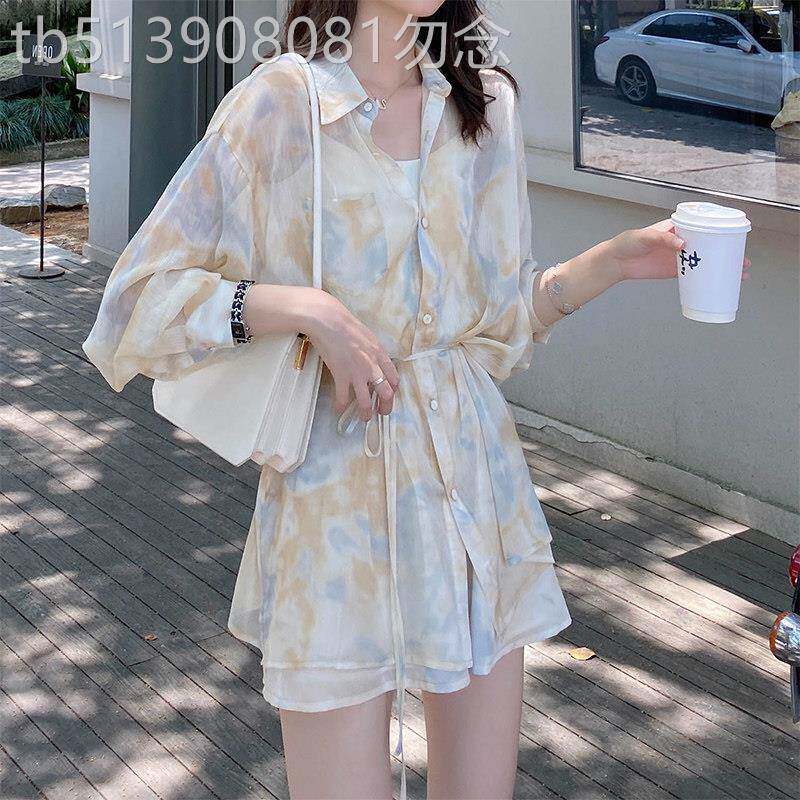 套装女夏季2026新款高级感气质时尚减龄雪纺防晒衬衫短裤两件套