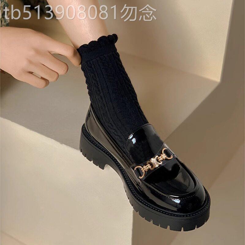 真皮乐福鞋女鞋子2026夏季新款厚底英伦风小皮鞋外穿黑色休闲包鞋