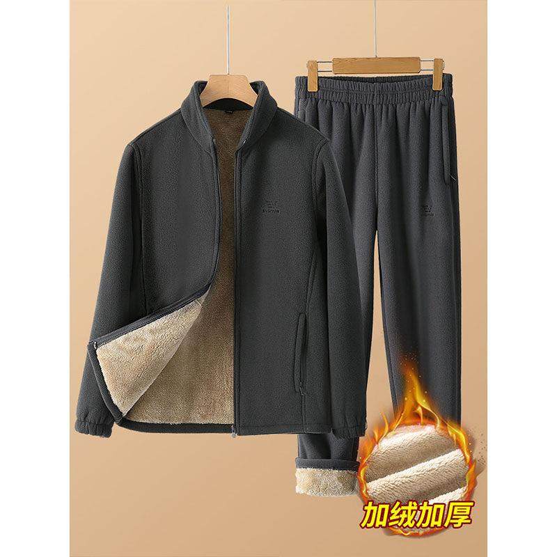 高端2025新款可外穿家居服男款秋冬款纯棉加绒加厚珊瑚绒睡衣套装