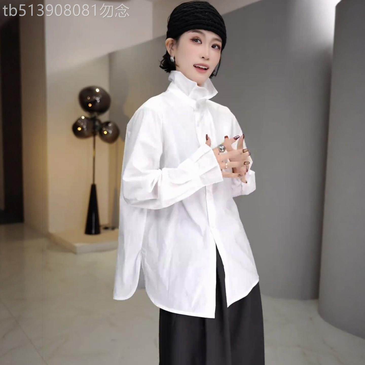 花苞领衬衫女春秋季2026年新款大码胖mm法式气质修身百搭打底上衣
