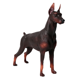 仿真牧羊犬模型动物塑胶斗牛杜宾犬松狮柴犬大丹沙皮狗玩具摆件