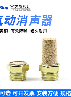 气动电磁阀SLM BSL-M5/01/02/03/04/06分铜长平消声器降噪静音器