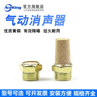 06分铜长平消声器降噪静音器 BSL 气动电磁阀SLM