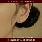 极简轻奢10K黄金耳钉女2025新款 气质耳环高级感耳饰情人节礼物