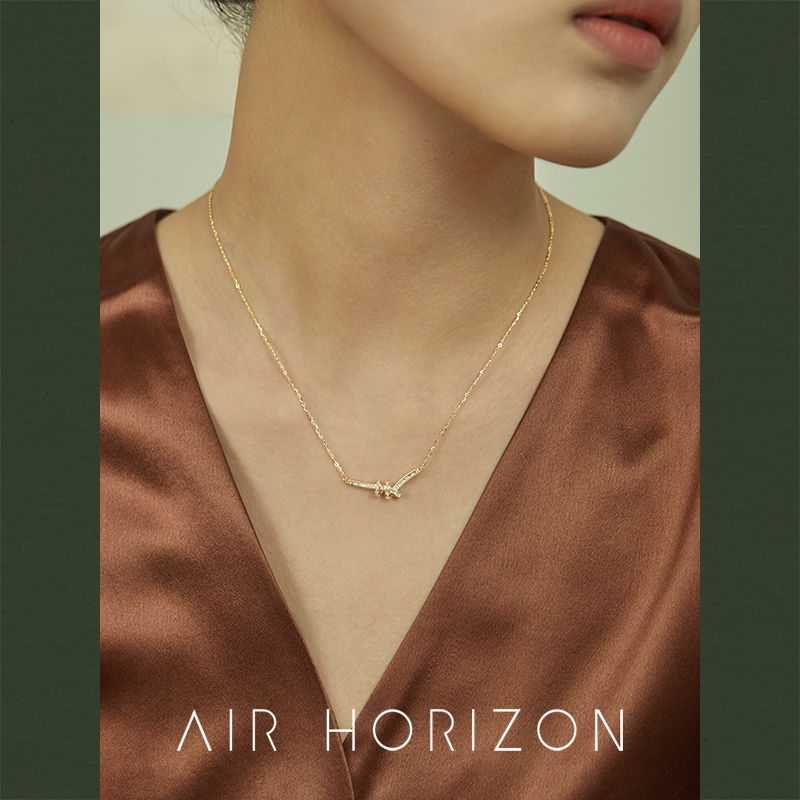 AIR-HORIZON纯银女绳结吊坠项链