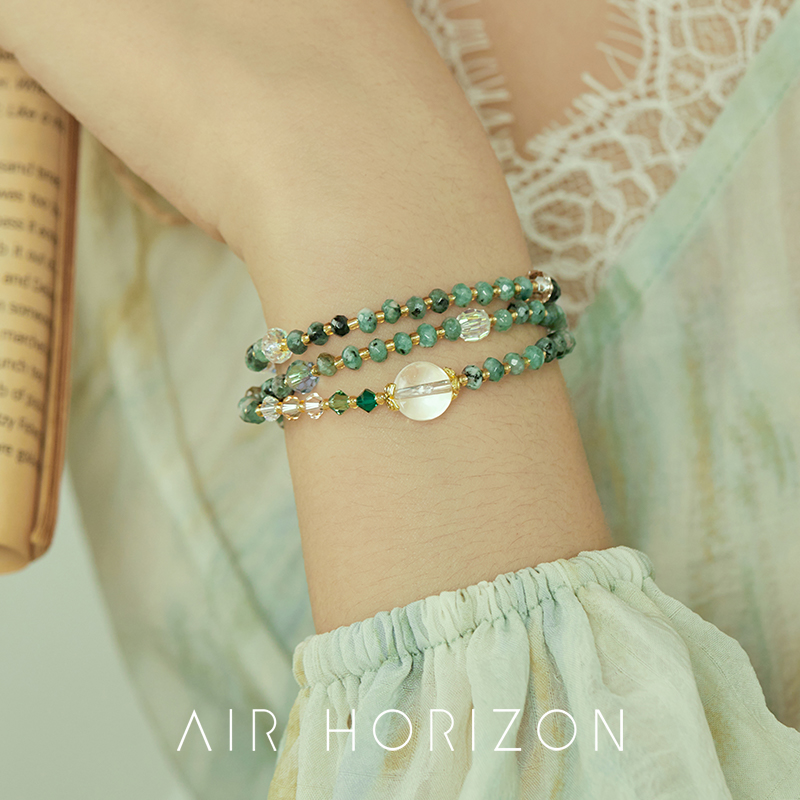 AIR-HORIZON绿麻石三层串珠手链