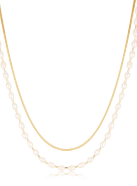 AIR-HORIZON珍珠女叠戴锁骨链