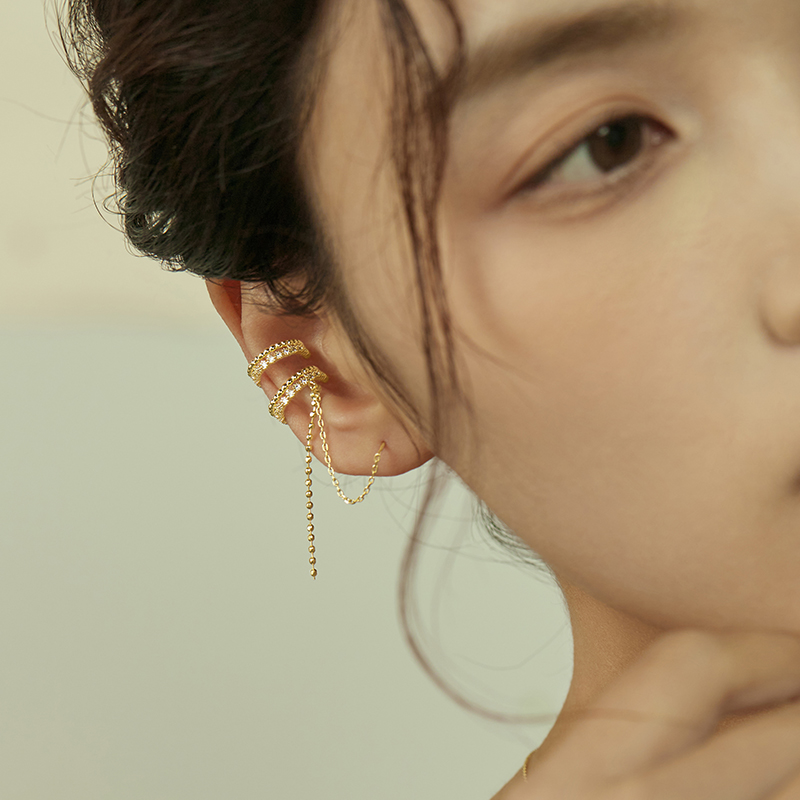 双层链条流苏耳骨夹AIR-HORIZON