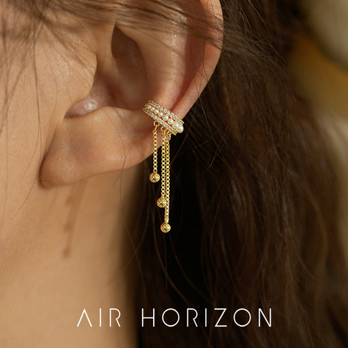 AIR-HORIZON耳夹无耳洞流苏珍珠