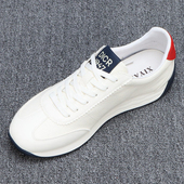 男2025新款 轻便透气阿甘鞋 男士 头层牛皮小白鞋 真皮百搭运动休闲鞋