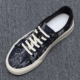 潮流小众设计感一脚蹬男鞋 男复古百搭休闲板鞋 透气刺绣帆布鞋 夏季