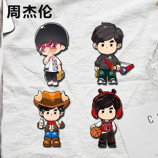 周杰伦胸针可爱卡通JAY徽章高颜值学生书包笔袋挂件装饰品礼品ins