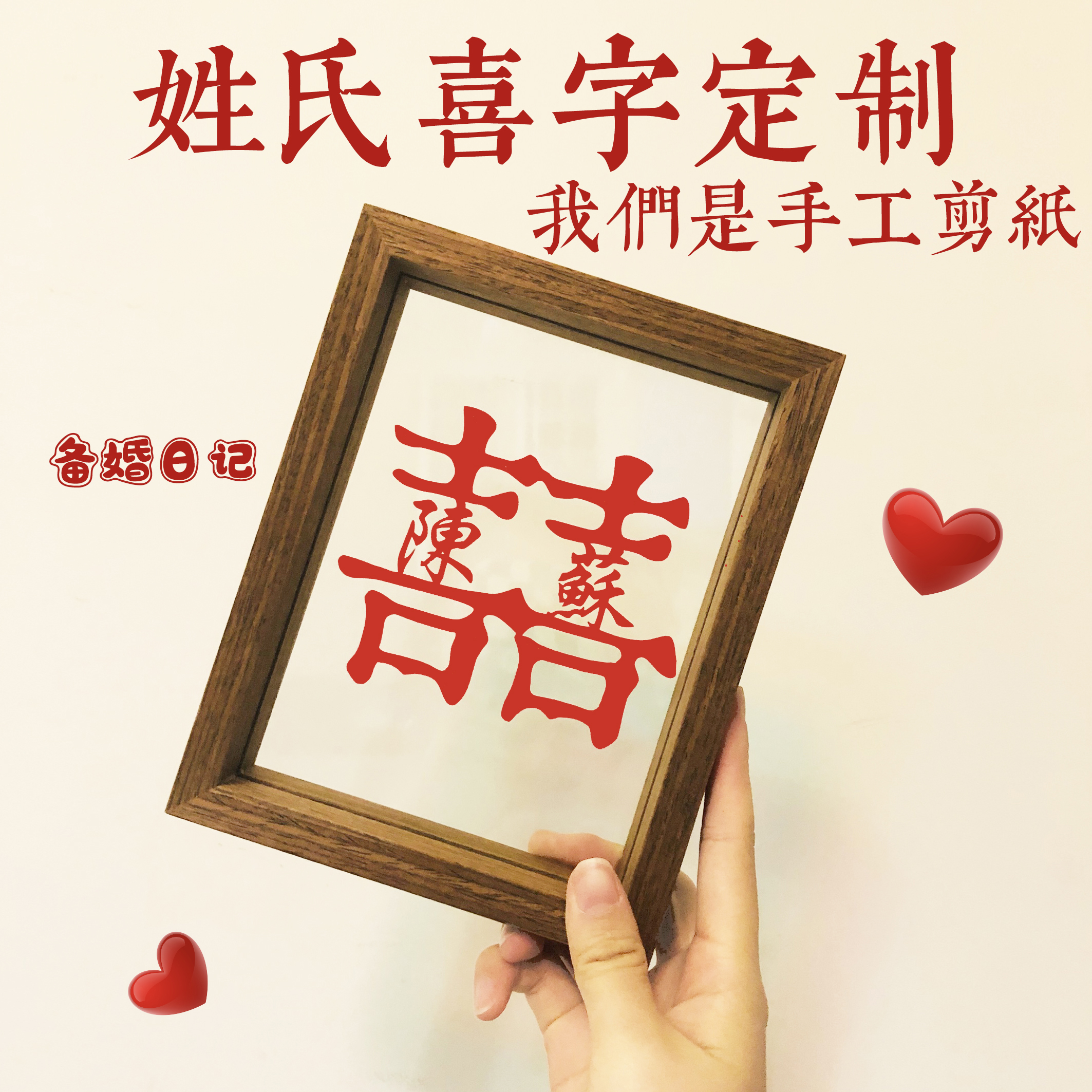 婚房喜贴闺蜜新人手工姓氏diy