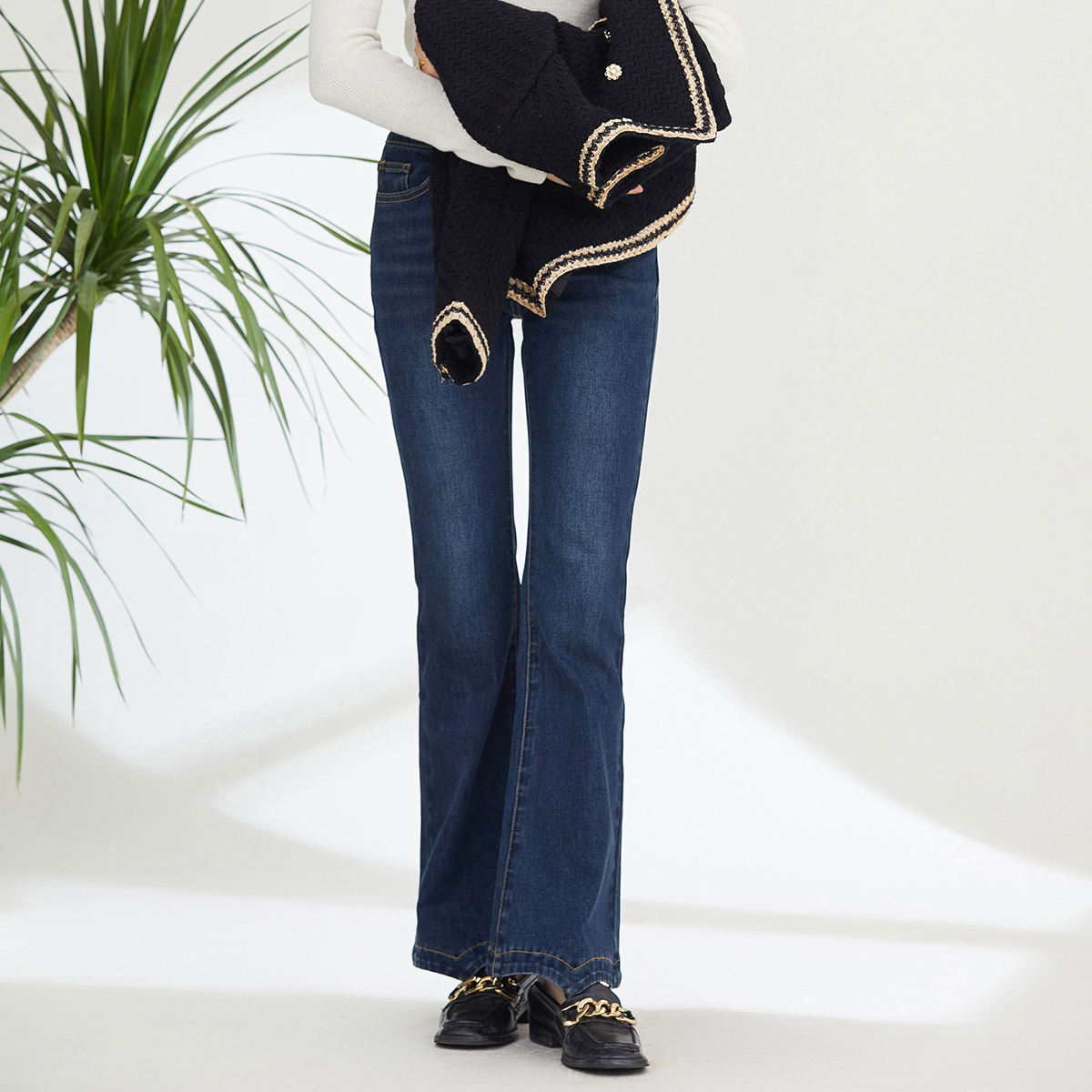 复古牛仔裤女秋冬新款