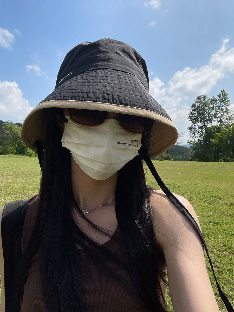 出游户外宽檐夏季系带防晒甜美