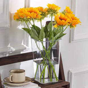 家用亚克力醒花桶深水养花专用鲜花花店透明塑料高桶泡花插花花瓶