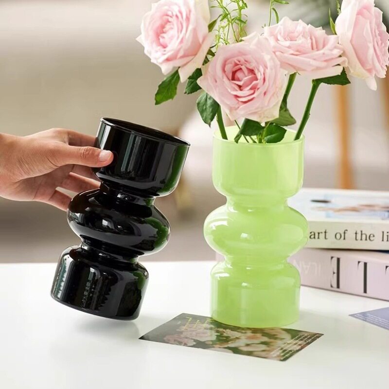 【轻奢风】法式透明玻璃花瓶桌面摆件客厅小众插花水培鲜花高级感