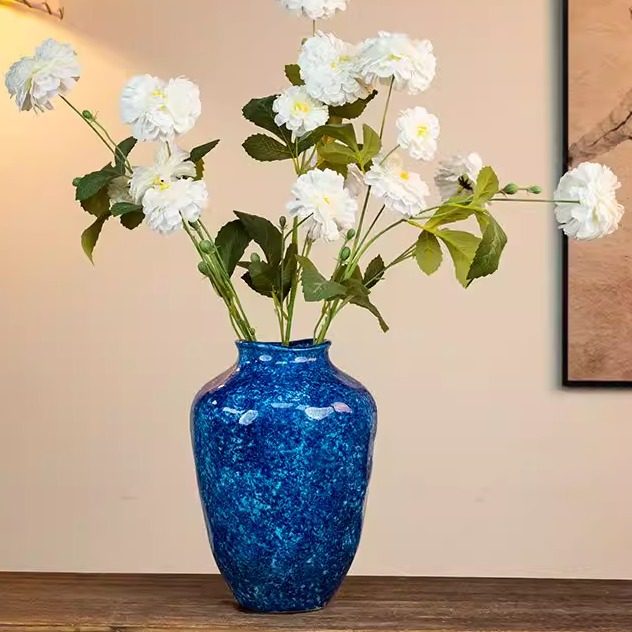 景德镇陶瓷花瓶高颜值粗陶花器客厅水培居家插花摆件装饰复古罐子