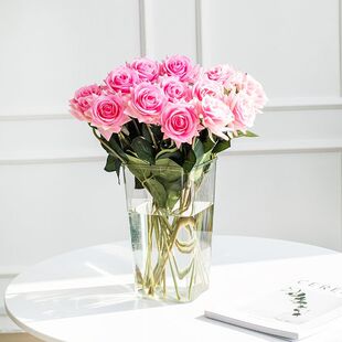 法式亚克力醒花桶透明养花桶花束花瓶塑料插花桶花店家用泡鲜花