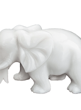 天然玉石大象家居饰品办公室装饰