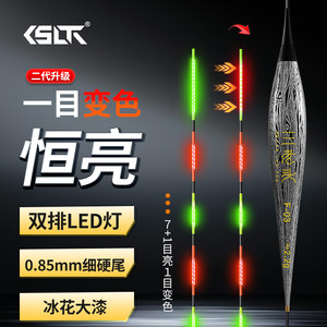 三老头一目变色夜光漂双面LED恒亮电子漂日夜两用浮漂咬钩变色漂