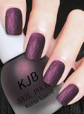 新款雾面珠光暗红色指甲油免烤防水快干不可剥哑光磨砂复古美甲油