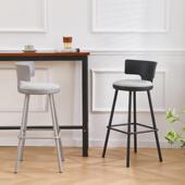 芃凡特北欧高脚凳酒吧椅前台吧台椅子凳子软包靠背家用吧台高脚椅