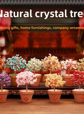 天然水晶树财富树装饰品家庭装饰品开幕礼品电视柜酒柜工艺品钱树