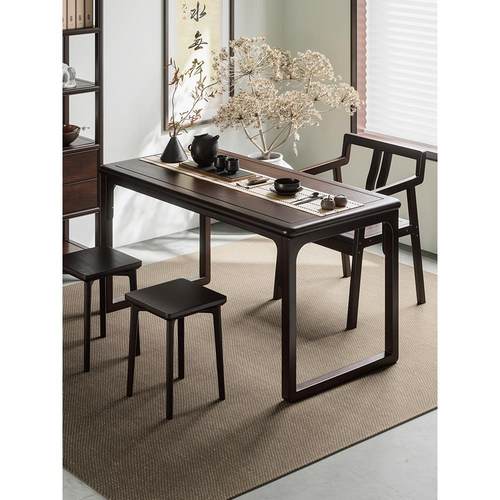 新中式实木茶桌客厅禅意功夫茶室桌泡茶桌办公室阳台简约家用茶台