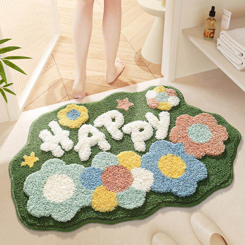 大江地垫卫生间防滑垫子厕所吸水速干脚垫家用小清新浴室门口地毯