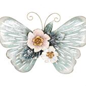 欧式 彷真蝴蝶墙面装 饰餐厅玄关门口立体墙饰铁艺壁饰少女网红挂件