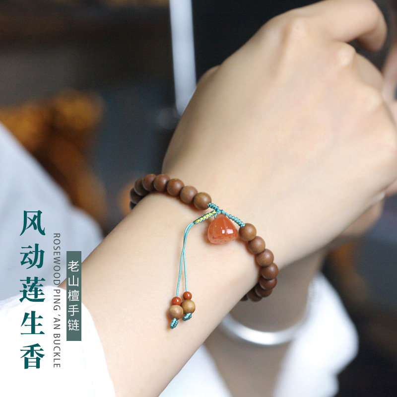 印度老山檀香木手串原创檀香木6mm单圈diy手链文玩念珠送女友礼物