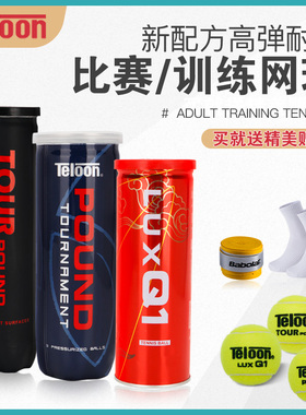 Teloon天龙网球比赛用球POUND冲击波P4 P3 Q1高弹耐打专业训练球
