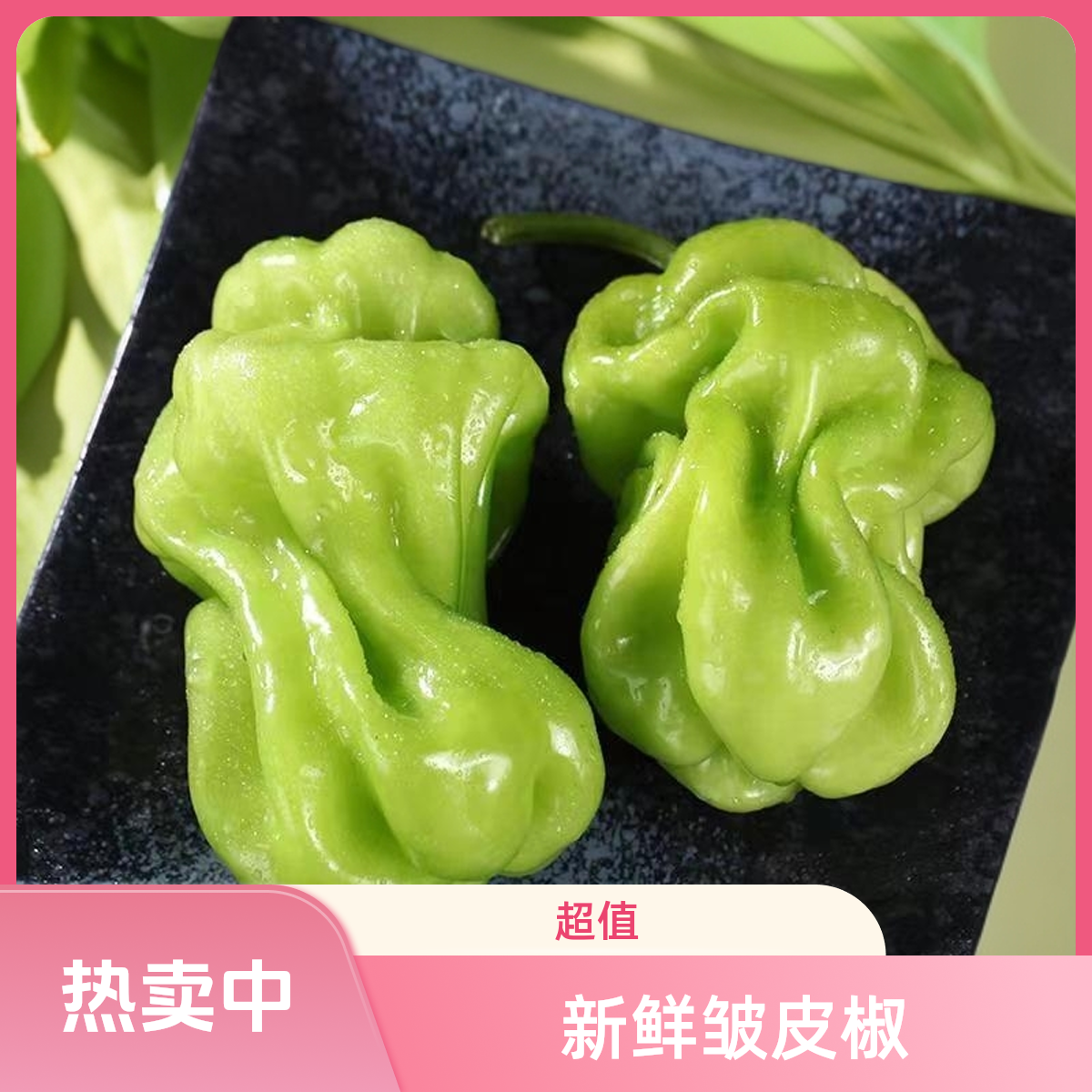 云南新鲜农家皱皮辣椒新鲜青椒虎皮辣椒青椒辣味清脆新鲜蔬菜圆椒