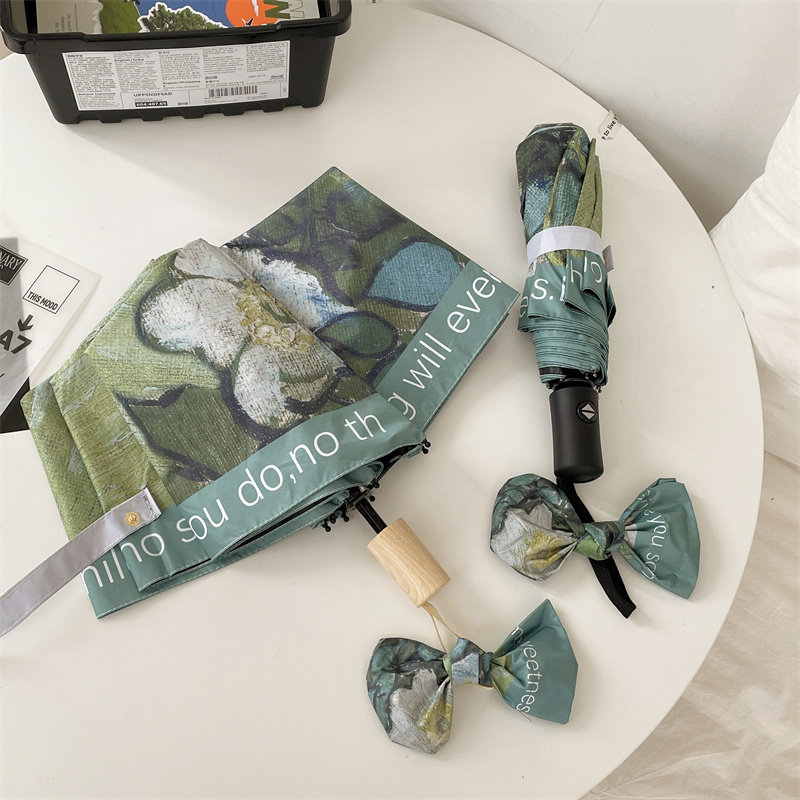 梵高复古油画雨伞女晴雨两用太阳伞防晒防紫外线遮阳伞黑胶折叠伞,居家日用,伞,淘宝优惠券,粉丝福利购,淘宝优惠卷